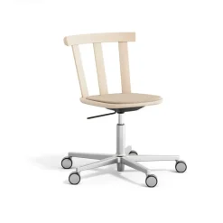 Office Chairs^Stolab Alt chair swivel base upholstered seat birch, Hallingdal 65-200 -light matte lacquer Beige
