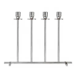 New Hilke Collection Alto candle sticks, Nickel-plated brass Silver-coloured