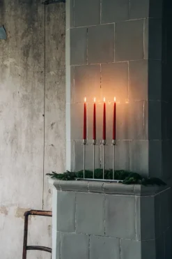 New Hilke Collection Alto candle sticks, Nickel-plated brass Silver-coloured