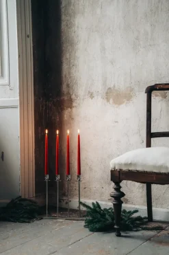 New Hilke Collection Alto candle sticks, Nickel-plated brass Silver-coloured