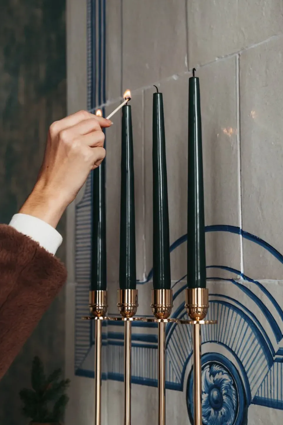 Advent Candle Holders^Hilke Collection Alto candle sticks, Solid brass Gold-coloured