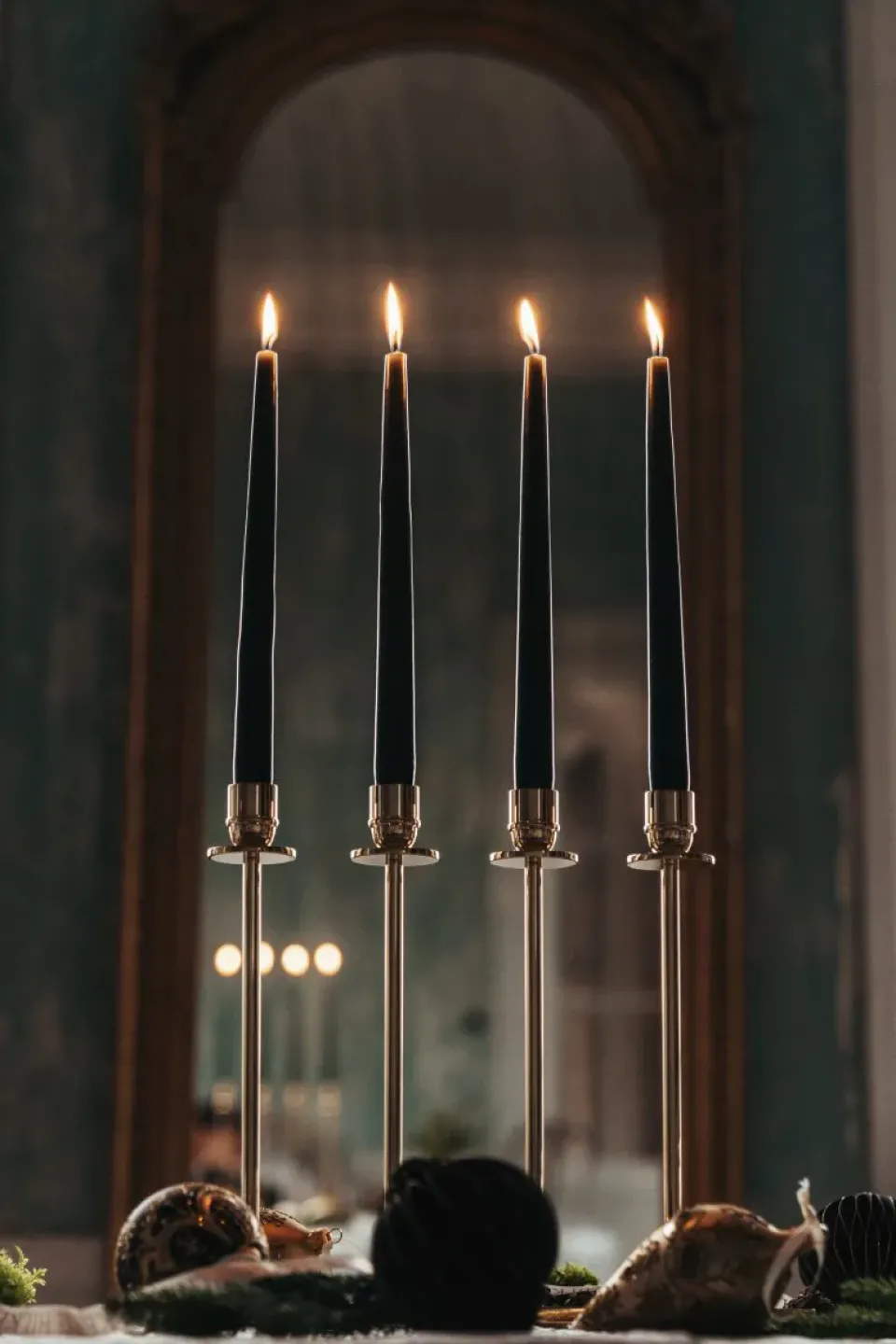 Advent Candle Holders^Hilke Collection Alto candle sticks, Solid brass Gold-coloured