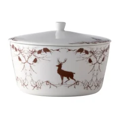 Hot Wik & Walsøe Alveskog serving terrin with lid, White- Brown
