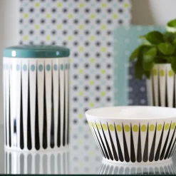 Storage Jars^Superliving Amanda jar, white-aqua 15 cm BlueBlackWhite