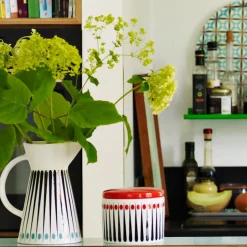 Storage Jars^Superliving Amanda jar, white-tomato 10 cm RedBlackWhite