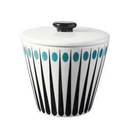 Online Superliving Amanda sugar bowl, white-aqua BlueBlack