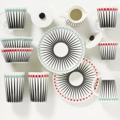 Online Superliving Amanda sugar bowl, white-aqua BlueBlack