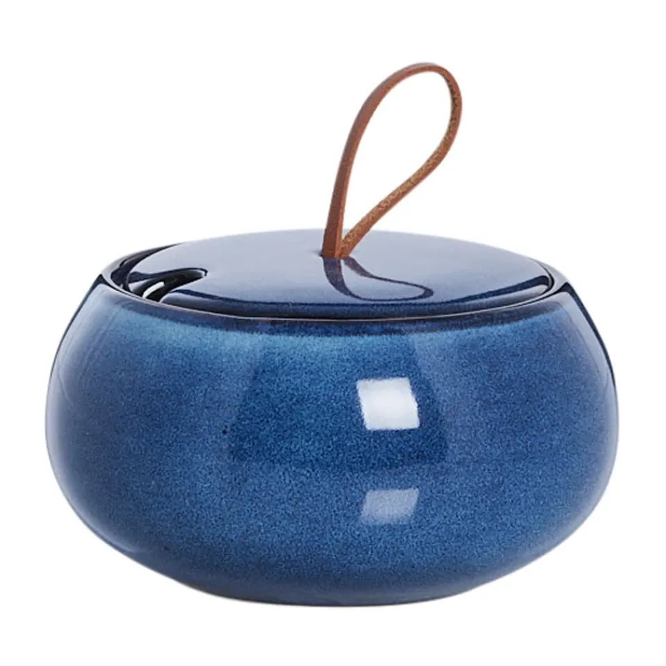 Sugar Bowls^Lene Bjerre Amera sugar bowl with lid Ø13 cm, Blue
