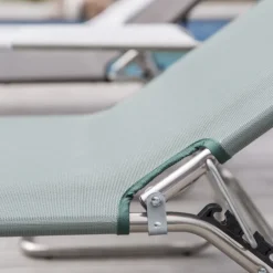 Best Fiam Amigo sun lounger, Fabric sage -aluminium Green