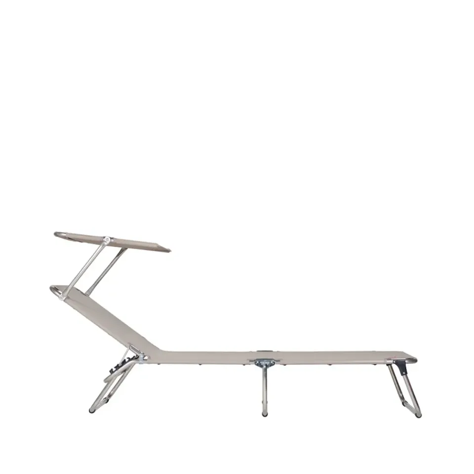 Seating^Fiam Amigo Top sun lounger, Fabric textaline taupe-aluminium frame-sunroof Beige