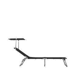 Seating^Fiam Amigo Top sun lounger, Fabric textaline -aluminium frame-sunroof Black