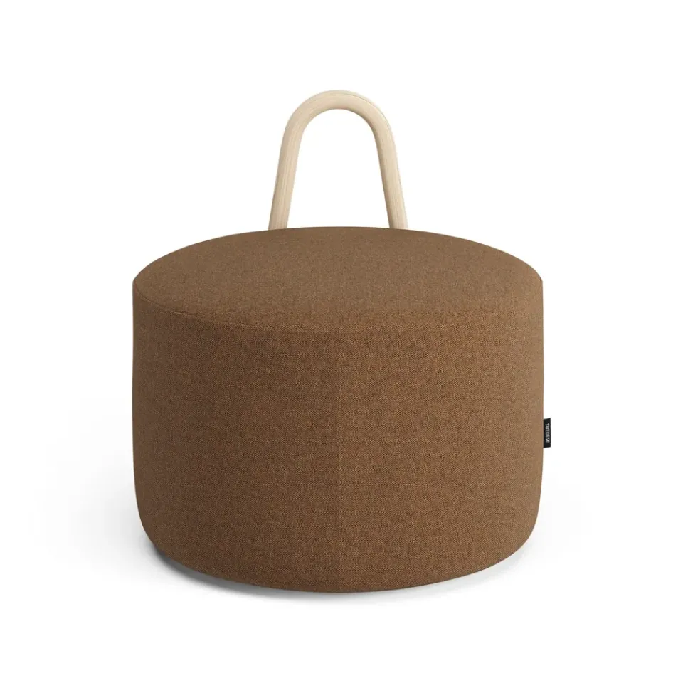 Sale Swedese Amstelle pouf medium with wheel box natural lacquer, Main Line Flax 15 Brown