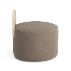 Sitting Poufs^Swedese Amstelle pouf medium with wheel box natural lacquer, Main Line Flax 23 Beige