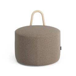 Sitting Poufs^Swedese Amstelle pouf medium with wheel oak natural lacquer, Main Line Flax 23 Beige