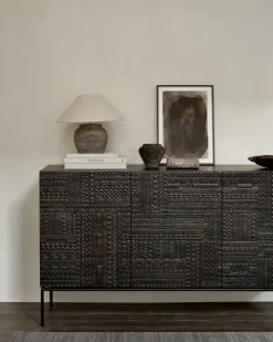 Online Ethnicraft Ancestors Tabwa sideboard, Teak 3 doors Brown