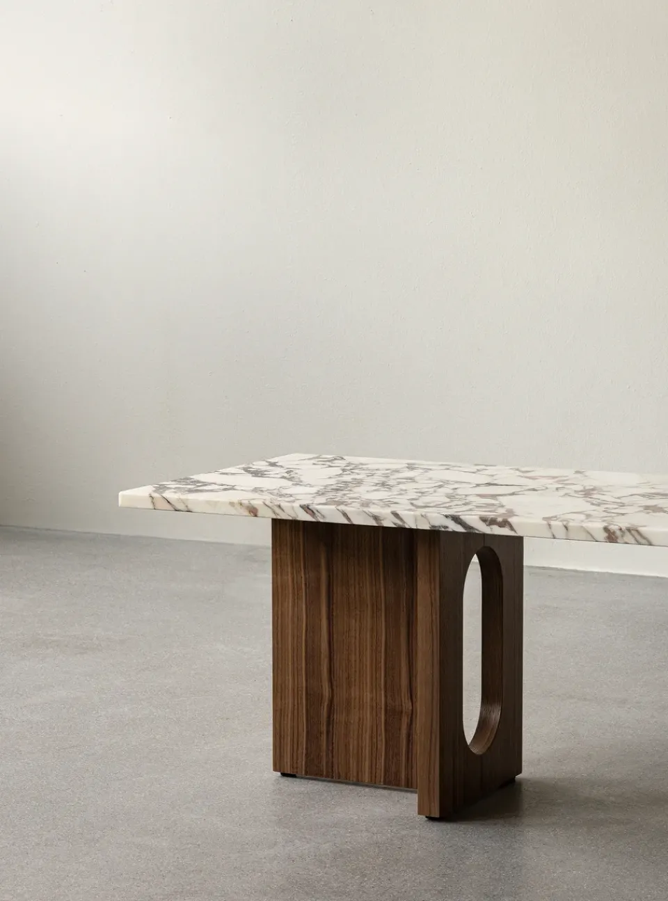 Clearance Audo Copenhagen Androgyne lounge table, Dark st. oak-Calacatta viola BrownWhite