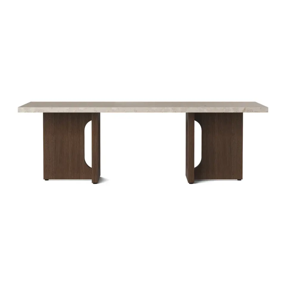 Coffee Tables^Audo Copenhagen Androgyne lounge table, Sand/kunis breccia, dark stained oak legs Beige