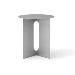 New Audo Copenhagen Androgyne side table Ø40cm, Brushed steel Grey
