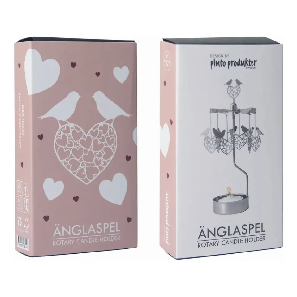 Discount Pluto Design Angel chime birds and hearts, Silver Silver-coloured