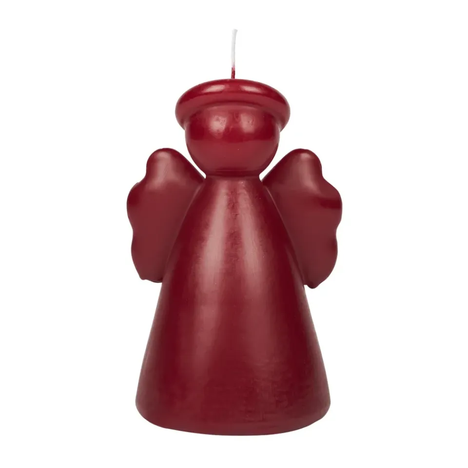Sale Broste Copenhagen Angel sculpture candle 14 cm, Burgundy Red