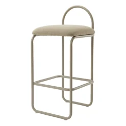 Bar Stools^AYTM Angui bar stool bouclé, Taupe Beige