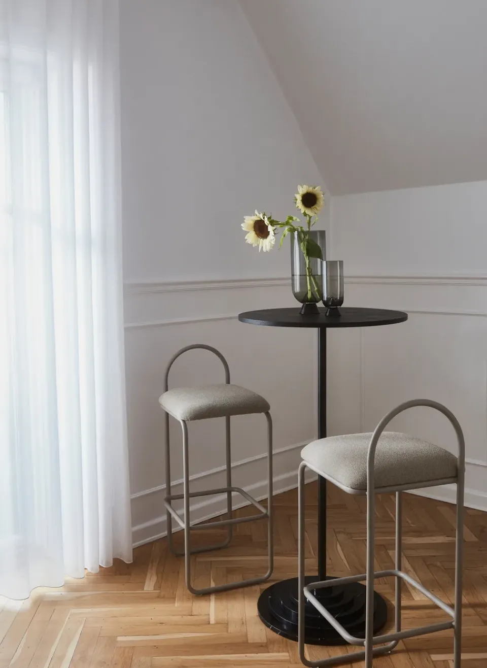 Bar Stools^AYTM Angui bar stool bouclé, Taupe Beige
