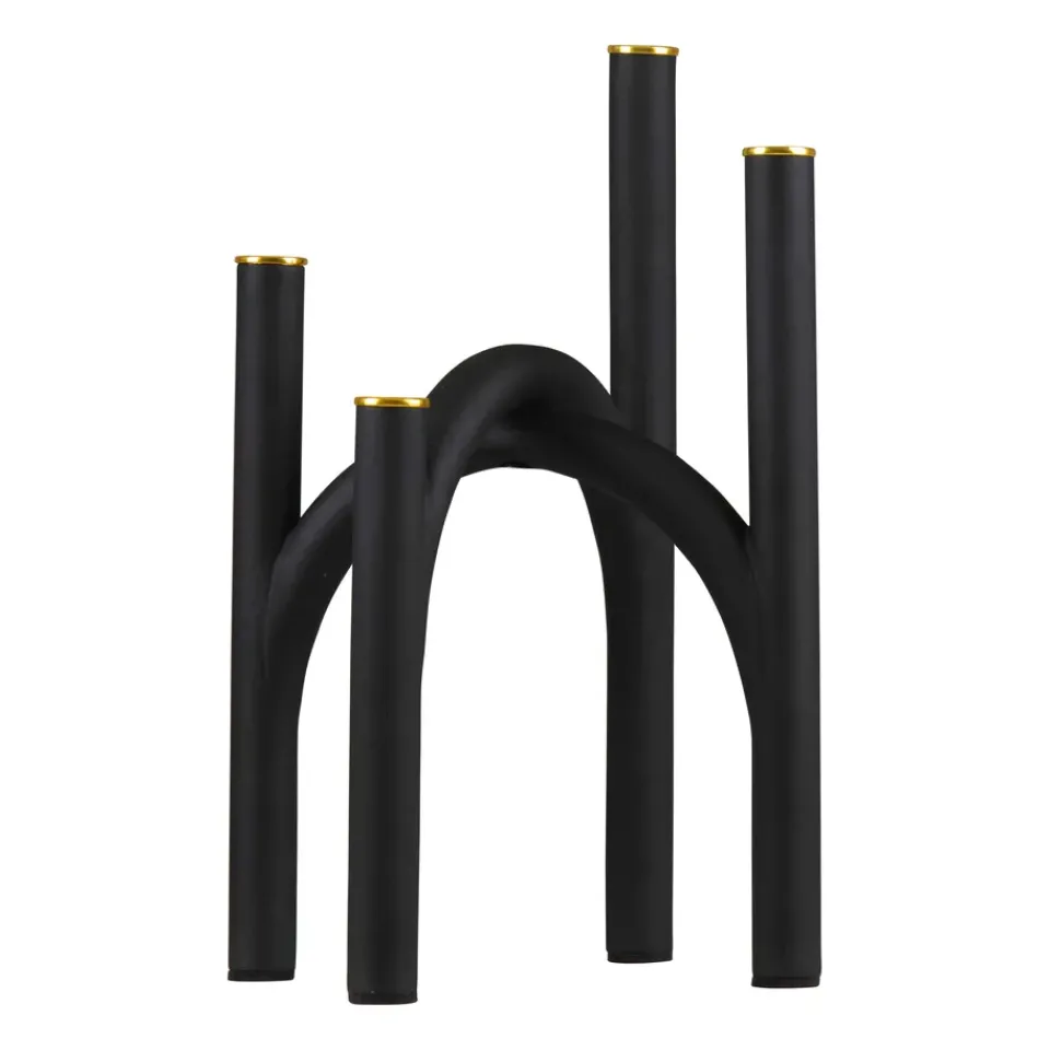 Candle Holders^AYTM Angui candle stick 34 cm, Black-gold BlackGold-coloured