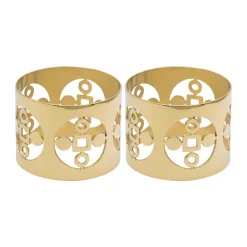 New Hilke Collection Anima Gemella napkin ring 2-pack, Brass Gold-coloured