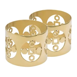 New Hilke Collection Anima Gemella napkin ring 2-pack, Brass Gold-coloured