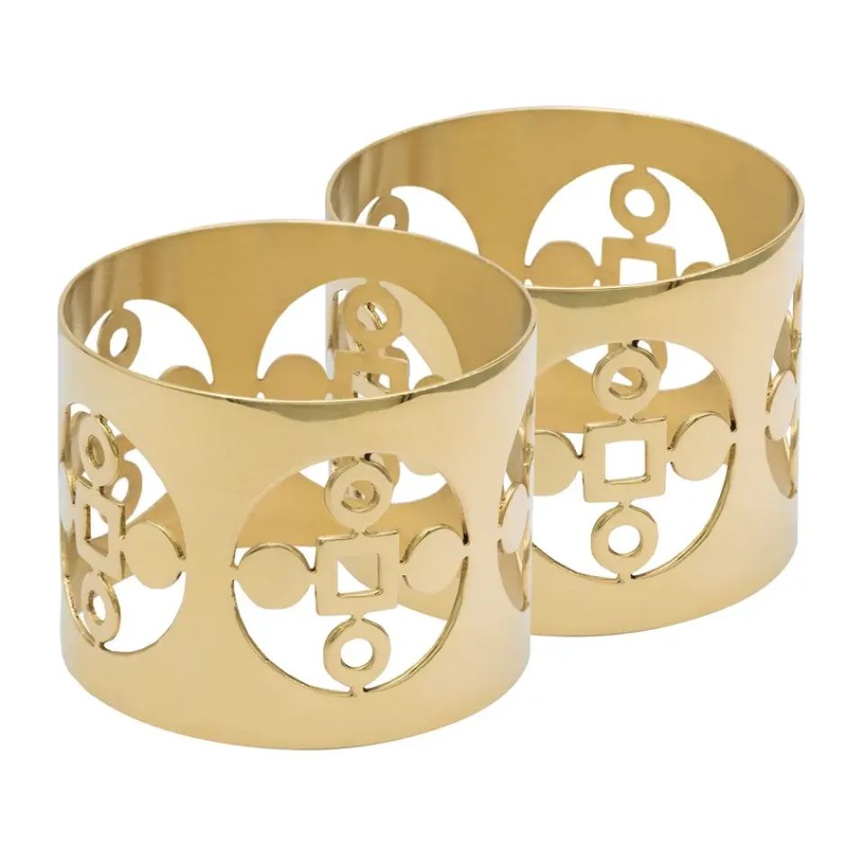 New Hilke Collection Anima Gemella napkin ring 2-pack, Brass Gold-coloured