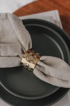 New Hilke Collection Anima Gemella napkin ring 2-pack, Brass Gold-coloured