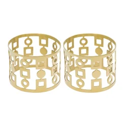 Online Hilke Collection Anima napkin ring 2-pack, Brass Gold-coloured
