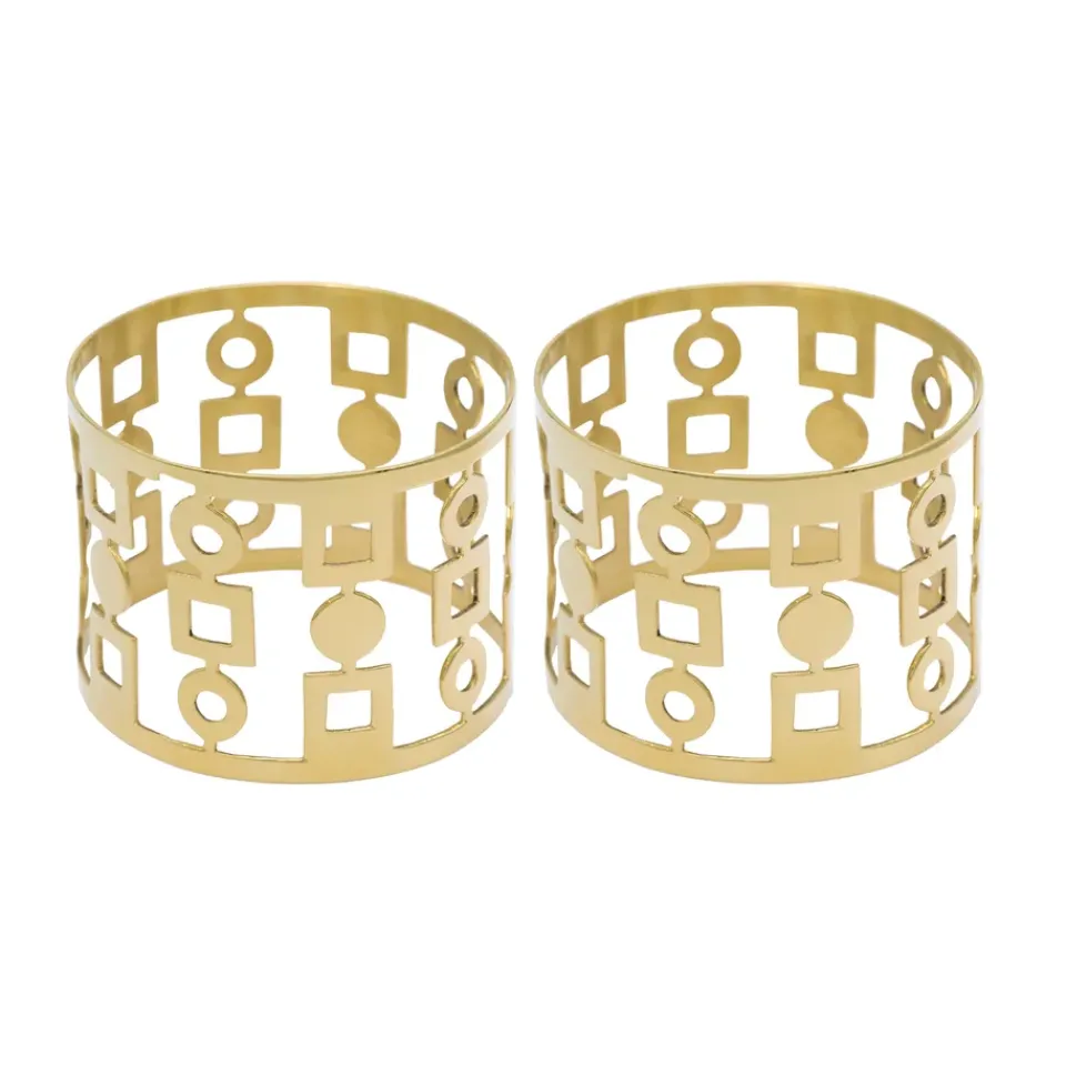 Online Hilke Collection Anima napkin ring 2-pack, Brass Gold-coloured
