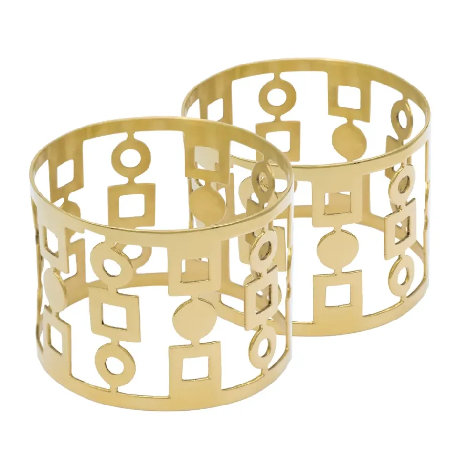 Online Hilke Collection Anima napkin ring 2-pack, Brass Gold-coloured
