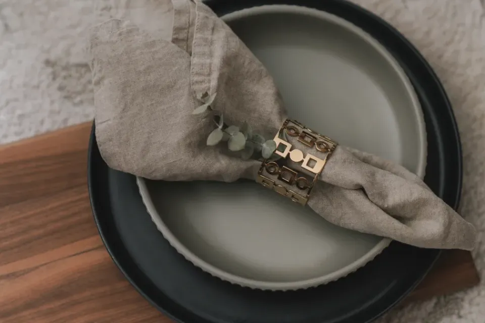 Online Hilke Collection Anima napkin ring 2-pack, Brass Gold-coloured