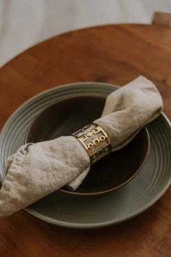 Online Hilke Collection Anima napkin ring 2-pack, Brass Gold-coloured