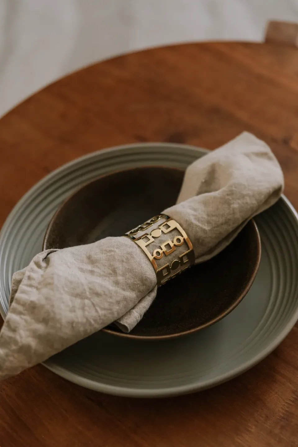Online Hilke Collection Anima napkin ring 2-pack, Brass Gold-coloured