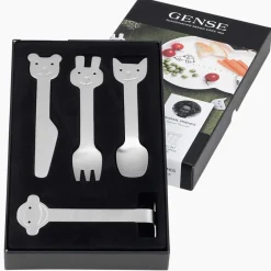 Online Gense Animal Friends cutlery 4 pieces, 4 pieces Silver-coloured
