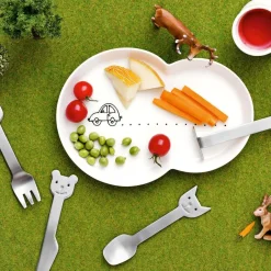 Online Gense Animal Friends cutlery 4 pieces, 4 pieces Silver-coloured