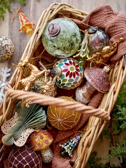 Discount Bloomingville Anisa Christmas ornaments 3 pieces, Brass Gold-coloured