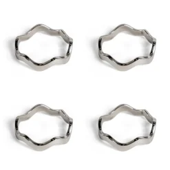 Napkin Rings & Holders^Sagaform Anna napkin ring 4-pack, Silver Silver-coloured