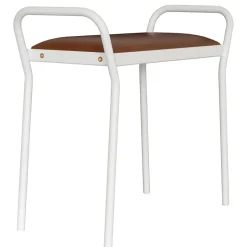 Stools^Maze Anyone stool, with vintage cognac leather White
