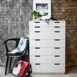 Best Mavis Aoko chest of 7 drawers, lacquer White