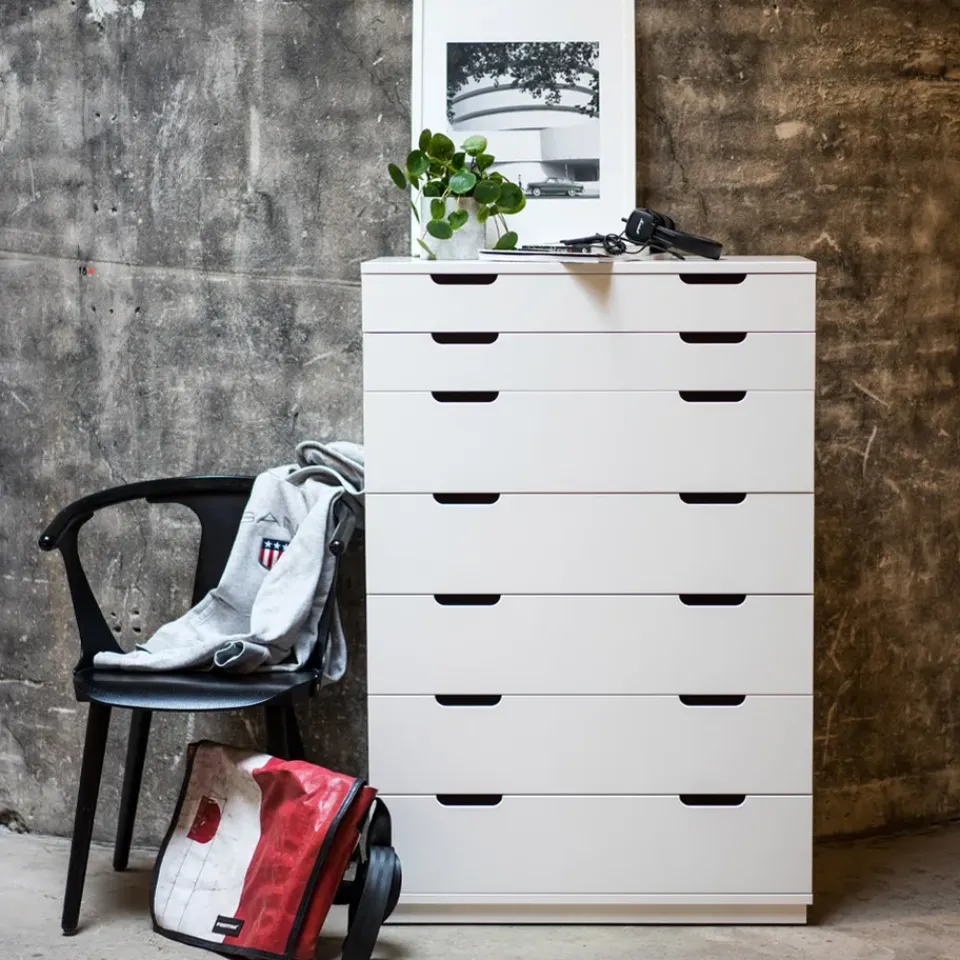 Best Mavis Aoko chest of 7 drawers, lacquer White