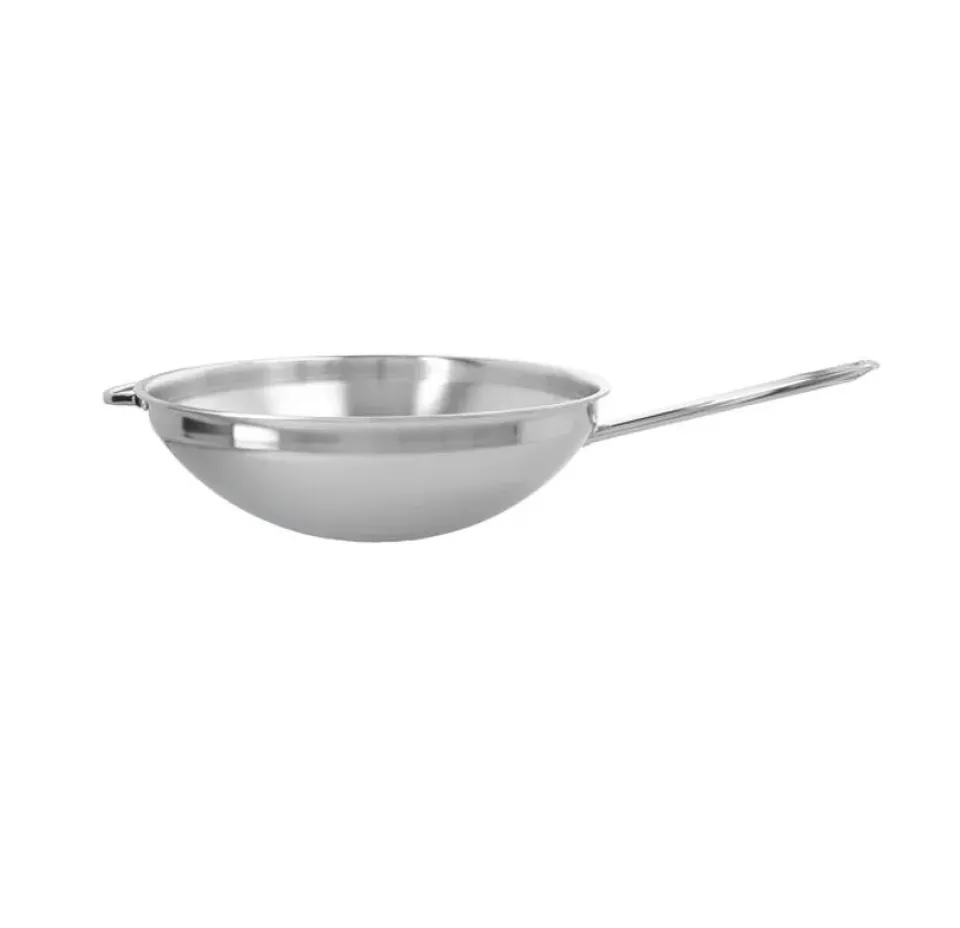 Woks^Demeyere Apollo 7 wok pan stainless steel 7-ply 2 handles, Ø36 cm Silver-coloured