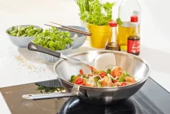 Outlet Demeyere Apollo 7 wok pan stainless steel 7-ply, Ø26 cm Silver-coloured