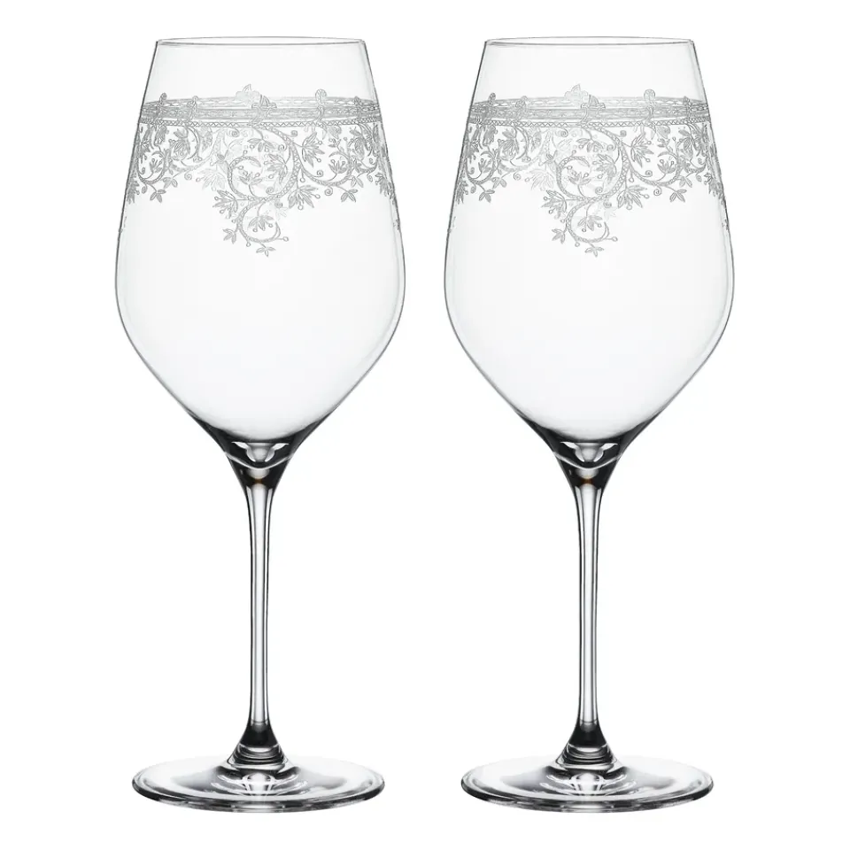 Wine Glasses^Spiegelau Arabesque Bordeaux red wine glass 81 cl 2-pack, Clear Transparent