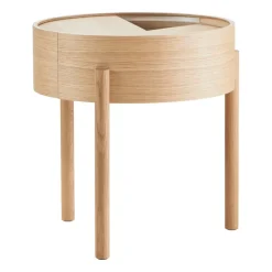 New Woud Arc side table, Oiled oak Beige