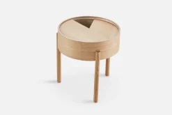 New Woud Arc side table, Oiled oak Beige