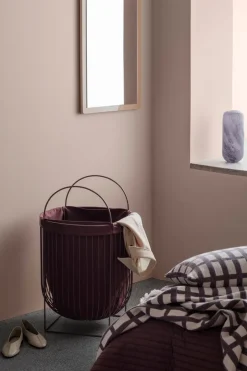 Online Broste Copenhagen Arild laundry basket, Puce Aubergine Red